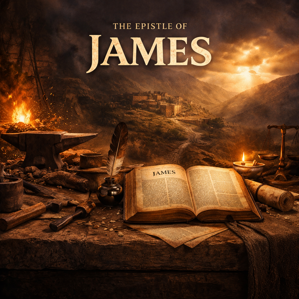 Study of James with glowing forge